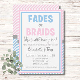 Baby Gender Reveal - Fades eller Braids inbjudan