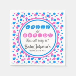 Baby Gender Reveal - Fades eller Braids Napkins Pappersservett