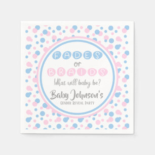 Baby Gender Reveal - Fades eller Braids Napkins Pappersservett