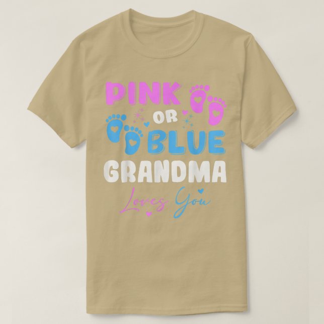 Baby Gender Reveal Grandma  T Shirt (Design framsida)
