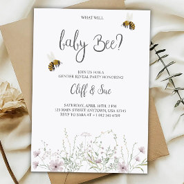 baby gender reveal invitation card with floral  inbjudningar