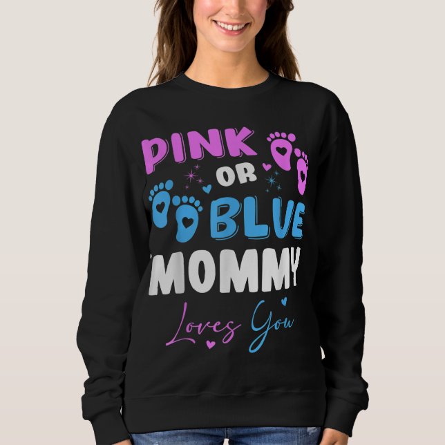 Baby Gender Reveal Mamma T Shirt (Framsida)