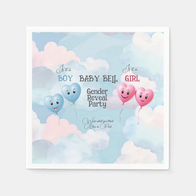 Baby Gender Reveal Pappersservett (Framsidan)