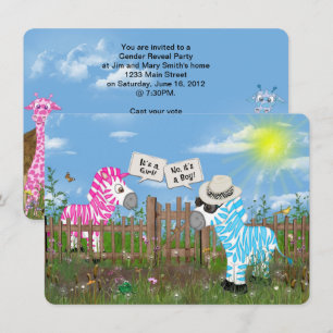 Baby Gender Reveal Party Inbjudningar
