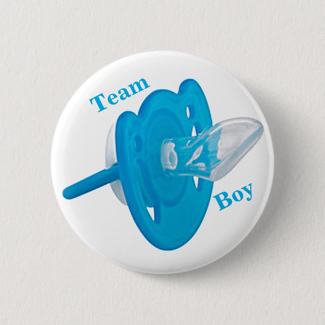 Baby Gender Reveal Party - Team Boy Blue Button Knapp (Framsida)