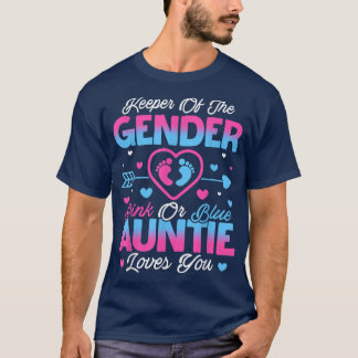 Baby Gender Reveal Rosa eller Blue Auntie Kärlek T Shirt