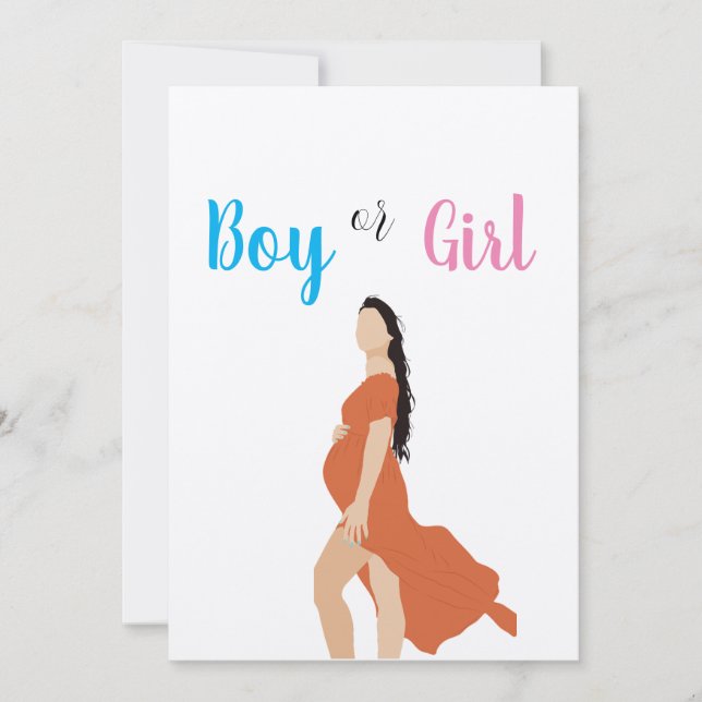 Baby Gender Reveal: Rosa och Blue Joy! Inbjudningar (Framsida)