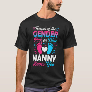 Baby Gender Reveal Shower Rosa eller Blue Nanny Kä T Shirt