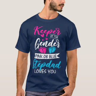 Baby Gender Reveal Shower Rosa eller Blue Stepdad T Shirt