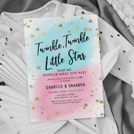 Baby Gender Reveal Twinkle Twinkle Little Star Inv Inbjudningar