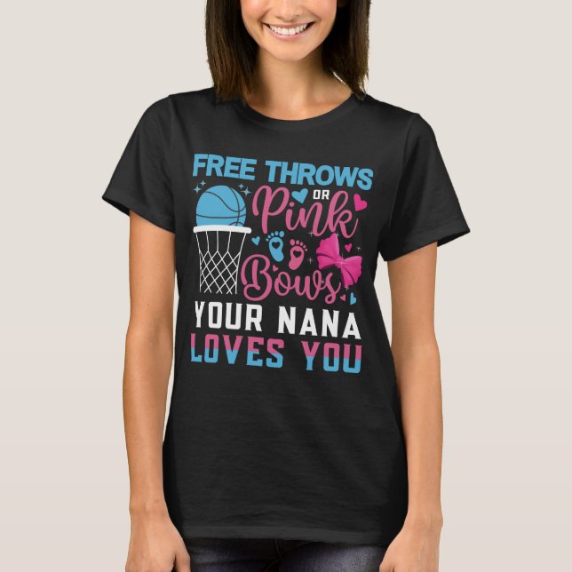 Baby Gender Visa fria tunnor eller Rosa Bows Nana T Shirt (Framsida)