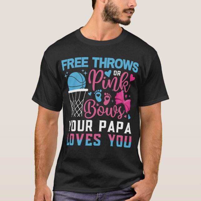 Baby Gender Visa fria tunnor eller Rosa Bows Pappa T Shirt (Framsida)