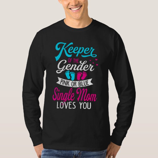 Baby Gender: Visa Rosa eller Blå Mamma T Shirt (Framsida)