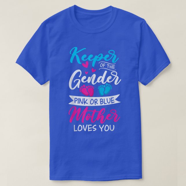 Baby Gender Visa Rosa eller Blå Mor Kärlek T Shirt (Design framsida)