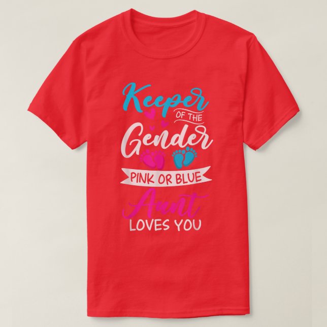 Baby Gender Visa Rosa eller Blå Moster Kärlek T Shirt (Design framsida)