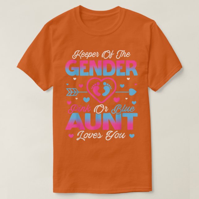 Baby Gender Visa Rosa eller Blå Moster Kärlek T Shirt (Design framsida)