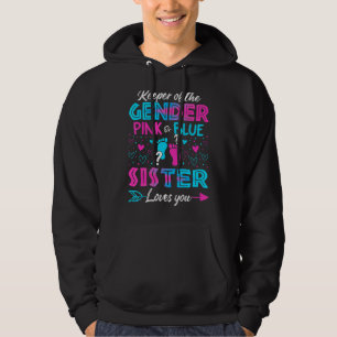 Baby Gender: Visa Rosa eller Blå syster Kärlek Hoodie
