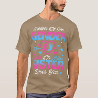 Baby Gender: Visa Rosa eller Blå syster Kärlek T Shirt