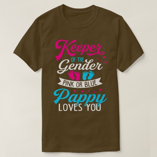 Baby Gender Visa Rosa eller Blåpapper Kärlek T Shirt (Design framsida)