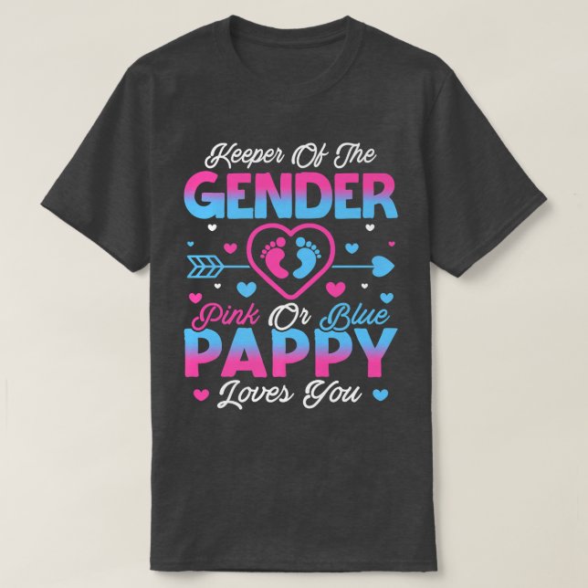 Baby Gender Visa Rosa eller Blåpapper Kärlek T Shirt (Design framsida)