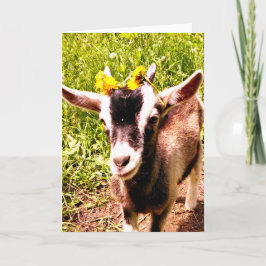 Baby-get med blommor - Tomt kort