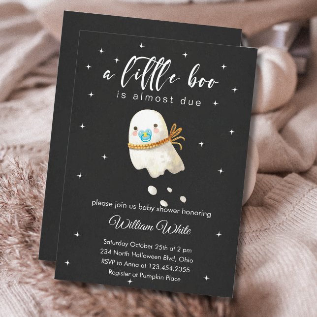 Baby Ghost Baby Shower Little Boo Inbjudningar (Baby Ghost Baby Shower Little Boo Invitation)