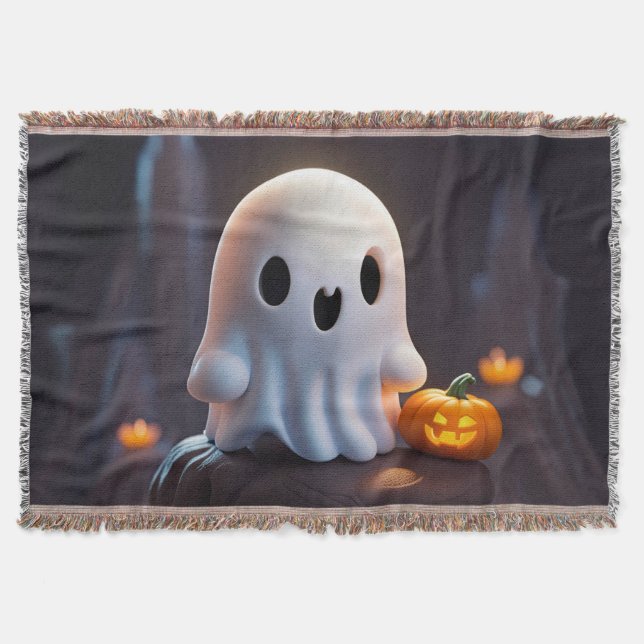 Baby Ghost Creepy Cute Halloween-tecken Filt (Framsidan)