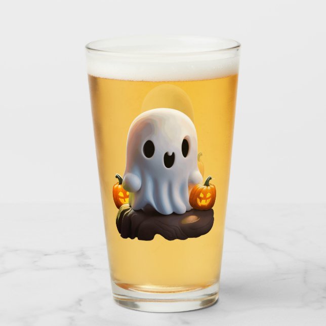Baby Ghost Creepy Cute Halloween-tecken Glaskopp (Framsida fylld)