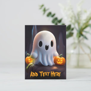 Baby Ghost Creepy Cute Halloween-tecken Helg Vykort