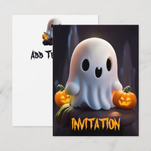 Baby Ghost Creepy Cute Halloween-tecken Inbjudningar