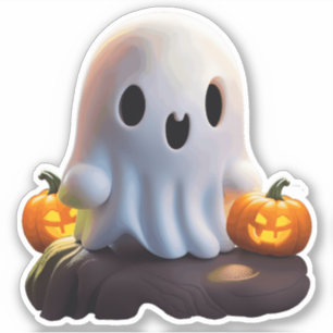 Baby Ghost Creepy Cute Halloween-tecken Klistermärken