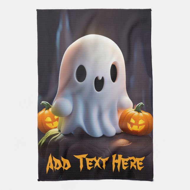 Baby Ghost Creepy Cute Halloween-tecken Kökshandduk (Vertikal)