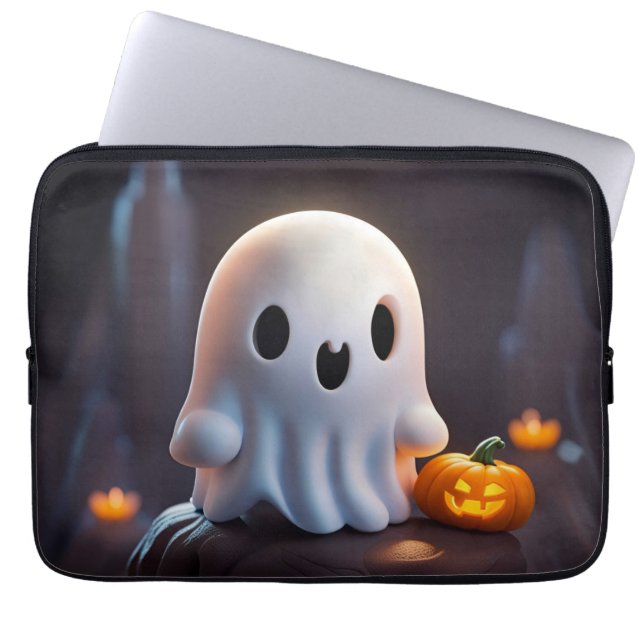 Baby Ghost Creepy Cute Halloween-tecken Laptop Fodral (Framsidan)