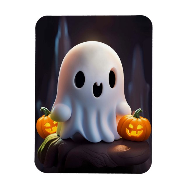 Baby Ghost Creepy Cute Halloween-tecken Magnet (Vertikal)