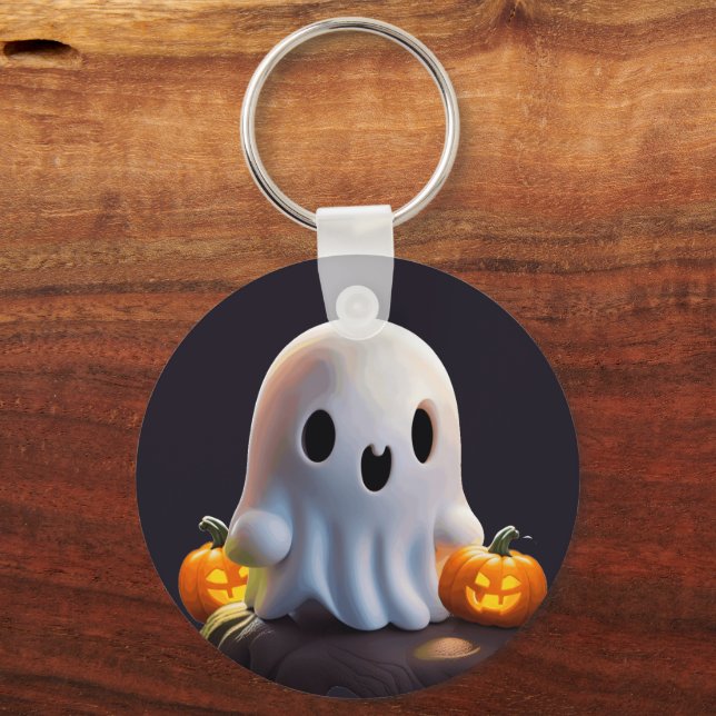 Baby Ghost Creepy Cute Halloween-tecken Nyckelring (Framsida)