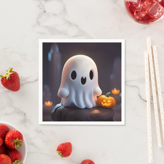 Baby Ghost Creepy Cute Halloween-tecken Pappersservett (Insitu)