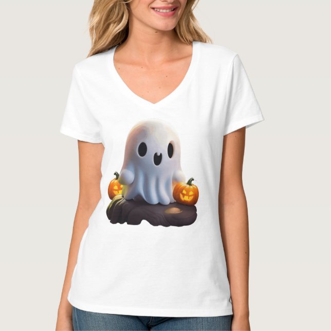 Baby Ghost Creepy Cute Halloween-tecken T Shirt (Framsida)