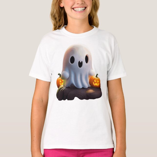 Baby Ghost Creepy Cute Halloween-tecken T Shirt (Framsida)