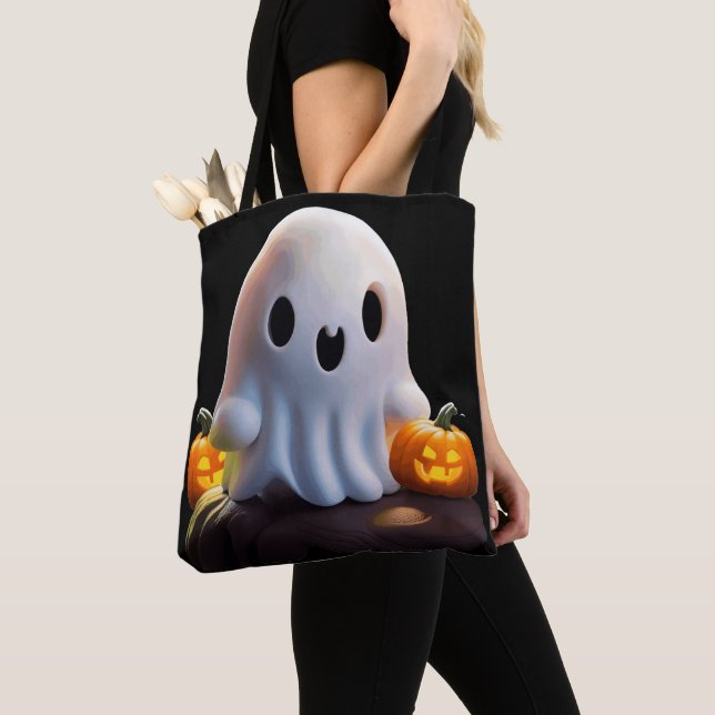 Baby Ghost Creepy Cute Halloween-tecken Tygkasse (Närbild)