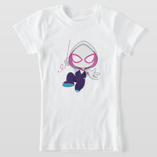 Baby Ghost Girl Spider T Shirt (Laydown)