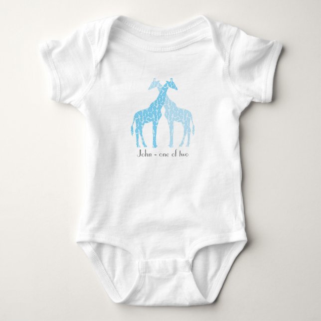 Baby Gift-Baby Giraffe Twillingars Shirt T-shirt (Framsida)