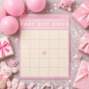 Baby Gift Bingo Baby Shower Game Rosa Anteckningsb Anteckningsblock