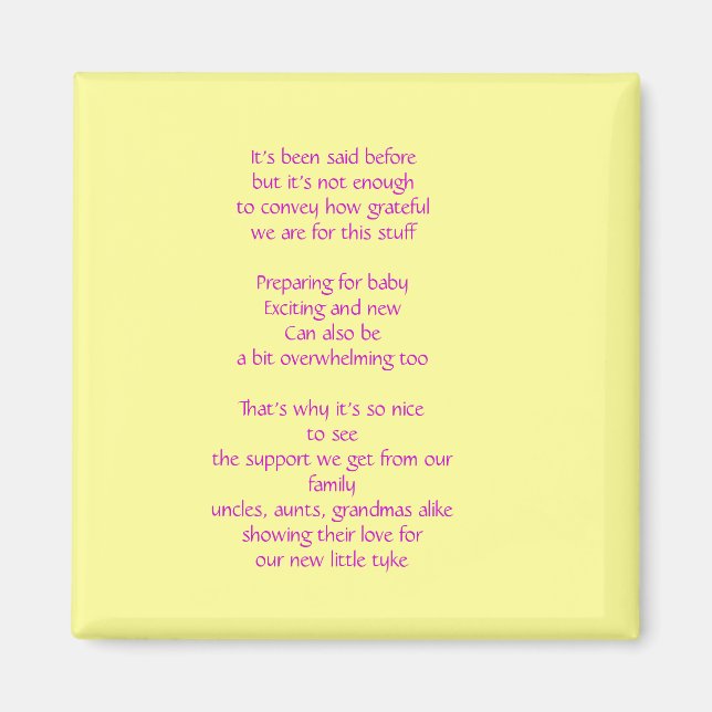 Baby Gift Tack Magnet (Framsidan)