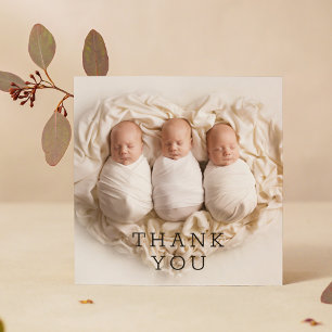 Baby Gift Tack Triplets Nyfödda babyskor Kort