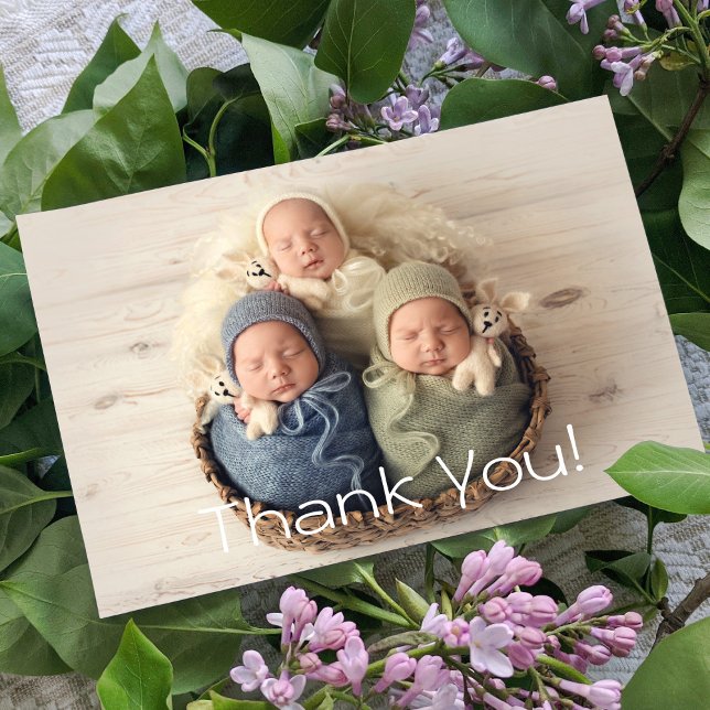 Baby Gift Triplets Tack Newborn Baby Shower Kort (Skapare uppladdad)