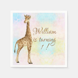 Baby Giraff Babyfirande Söt Pappersservett