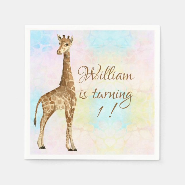 Baby Giraff Babyfirande Söt Pappersservett (Framsidan)