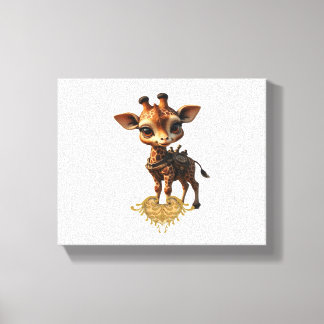Baby-giraff i steampunk-seriestil Klassisk T- Canvastryck