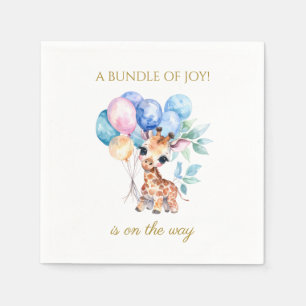 Baby Giraff med ballonger Baby Shower Pappersservett