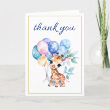 Baby-Giraff med ballonger Tack så mycket